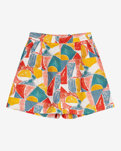 Lowie Margot Print Linen Shorts