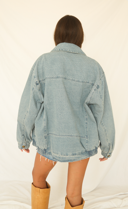 show me your mumu: carter bomber jacket - ozone indigo