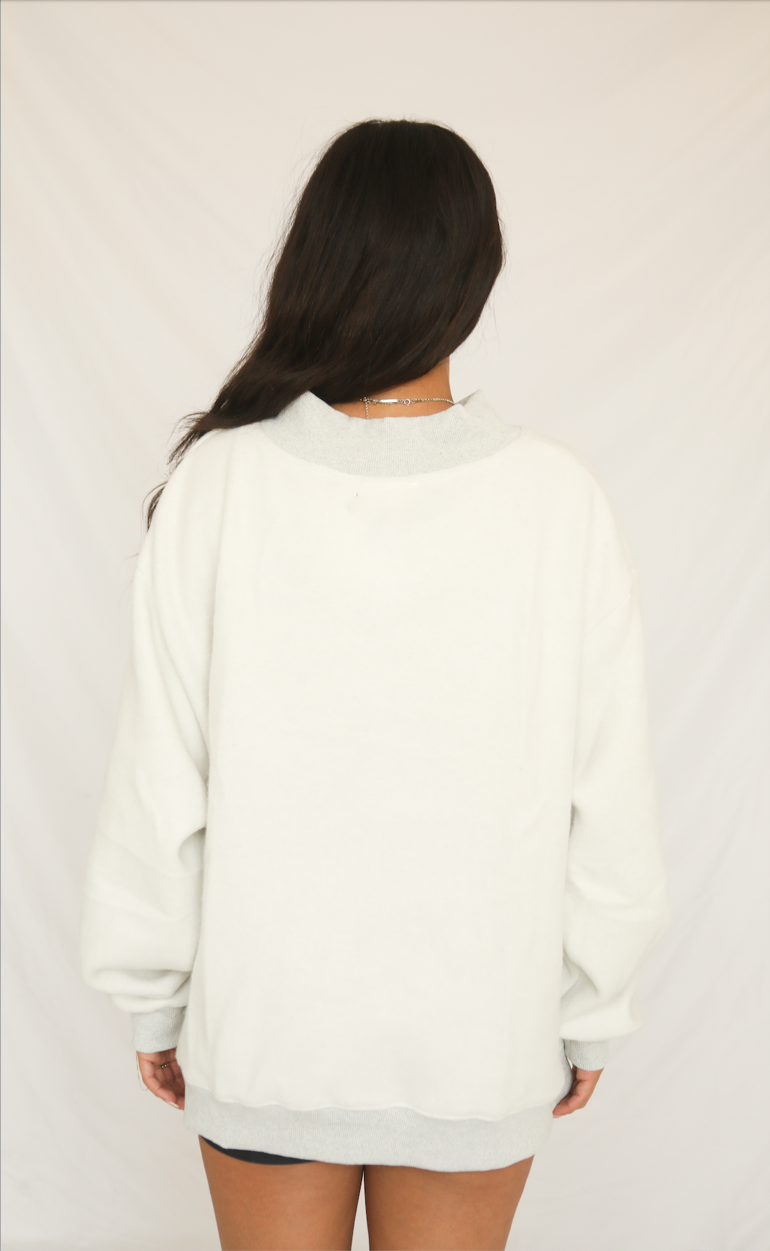 arkansas reversible mock neck sweatshirt - grey