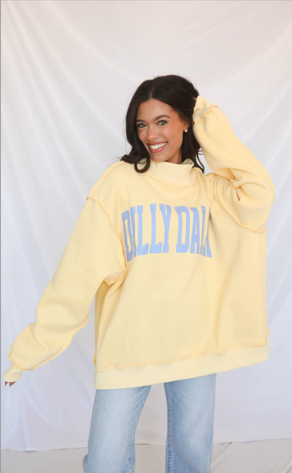 dilly dally mock neck sweatshirt - yellow
