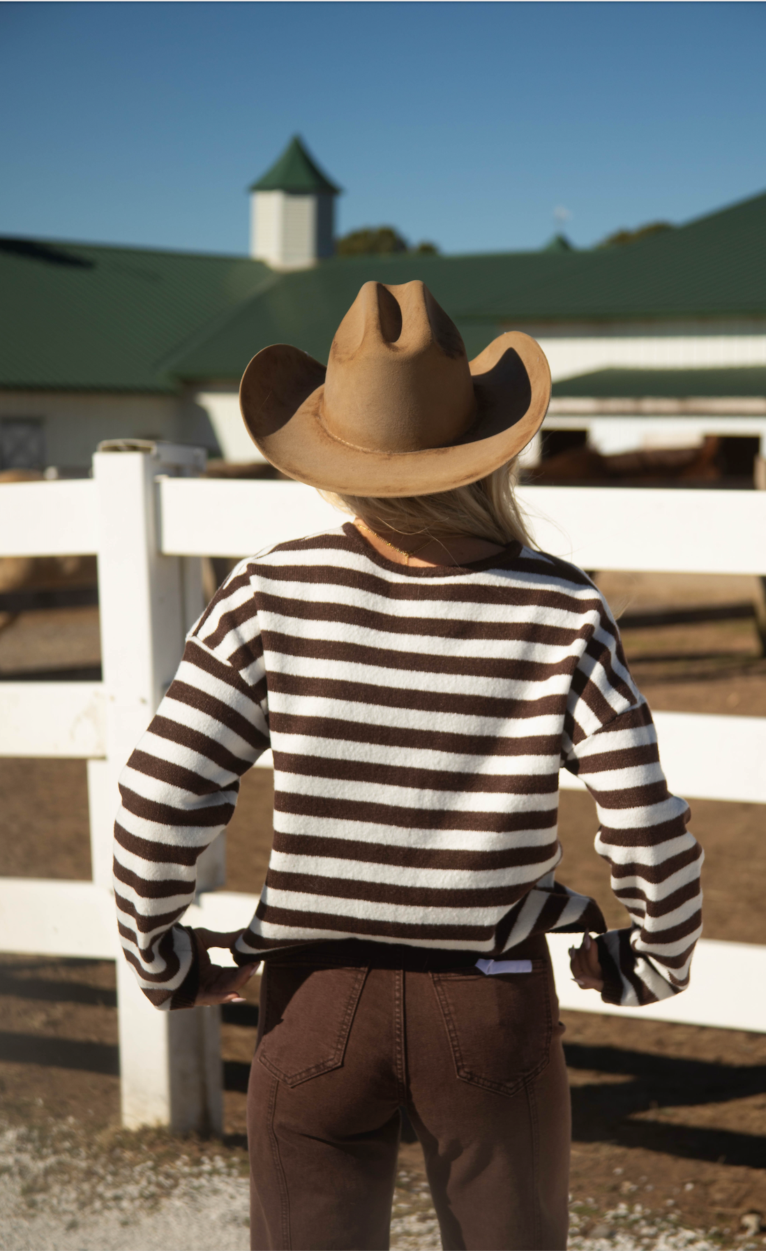 not a fool striped cardigan - brown