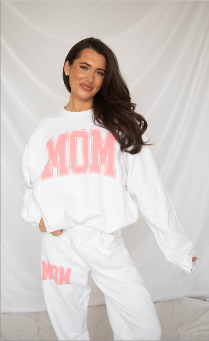 friday + saturday: classic mom sweatshirt -  pink