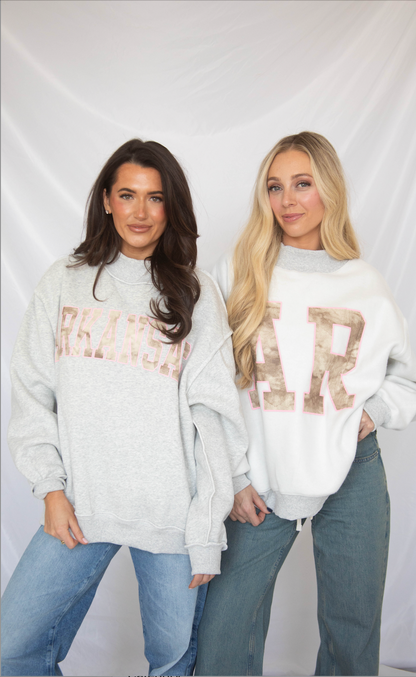 arkansas reversible mock neck sweatshirt - camo