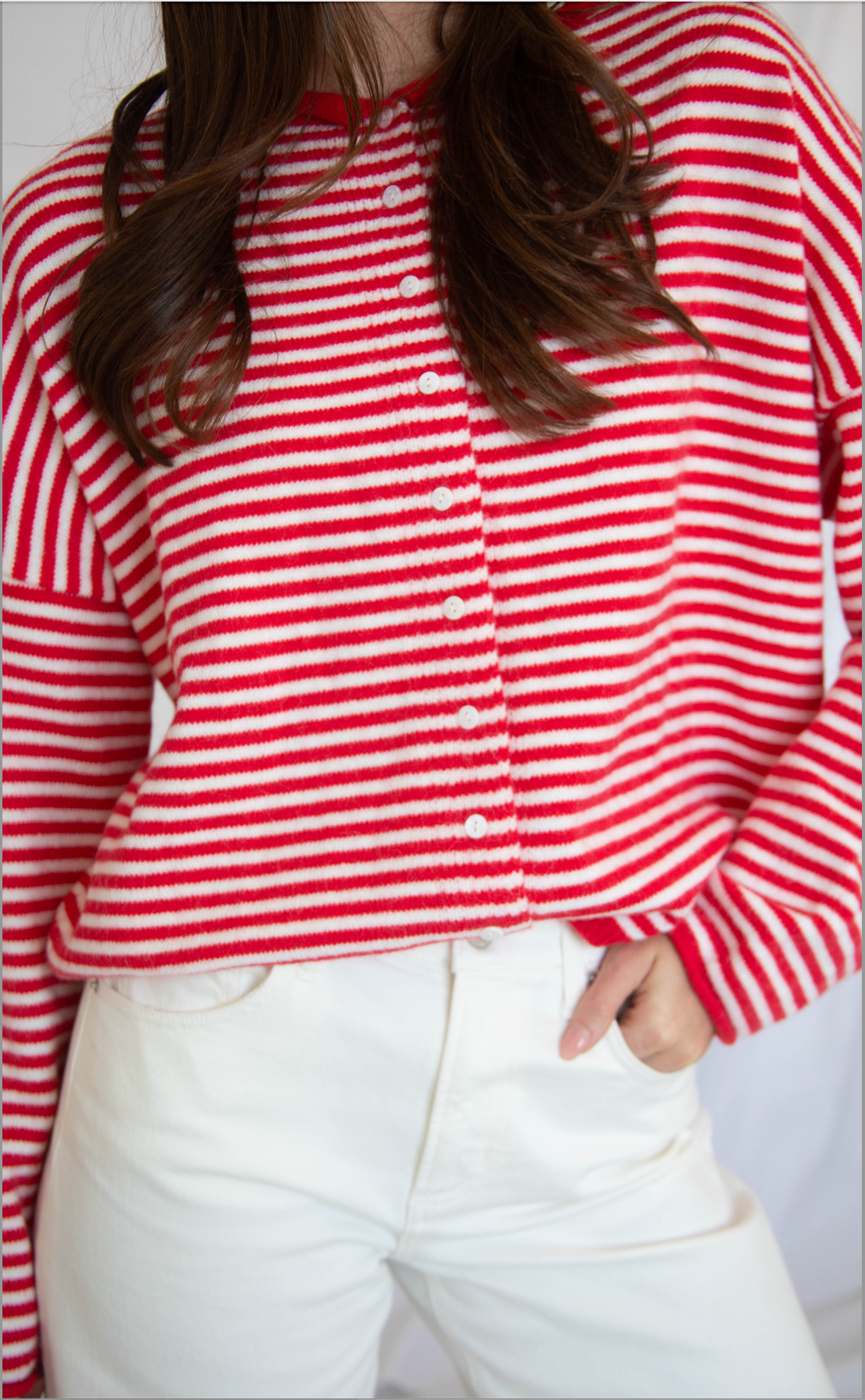 not over you cardigan - red
