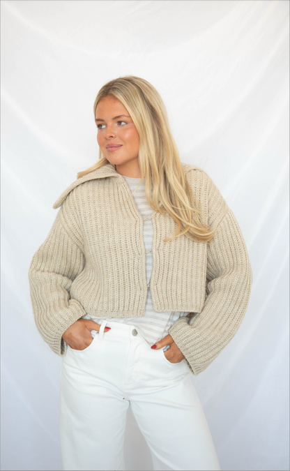 waiting for forever collared sweater