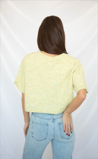 tell the truth short sleeve cardigan - green