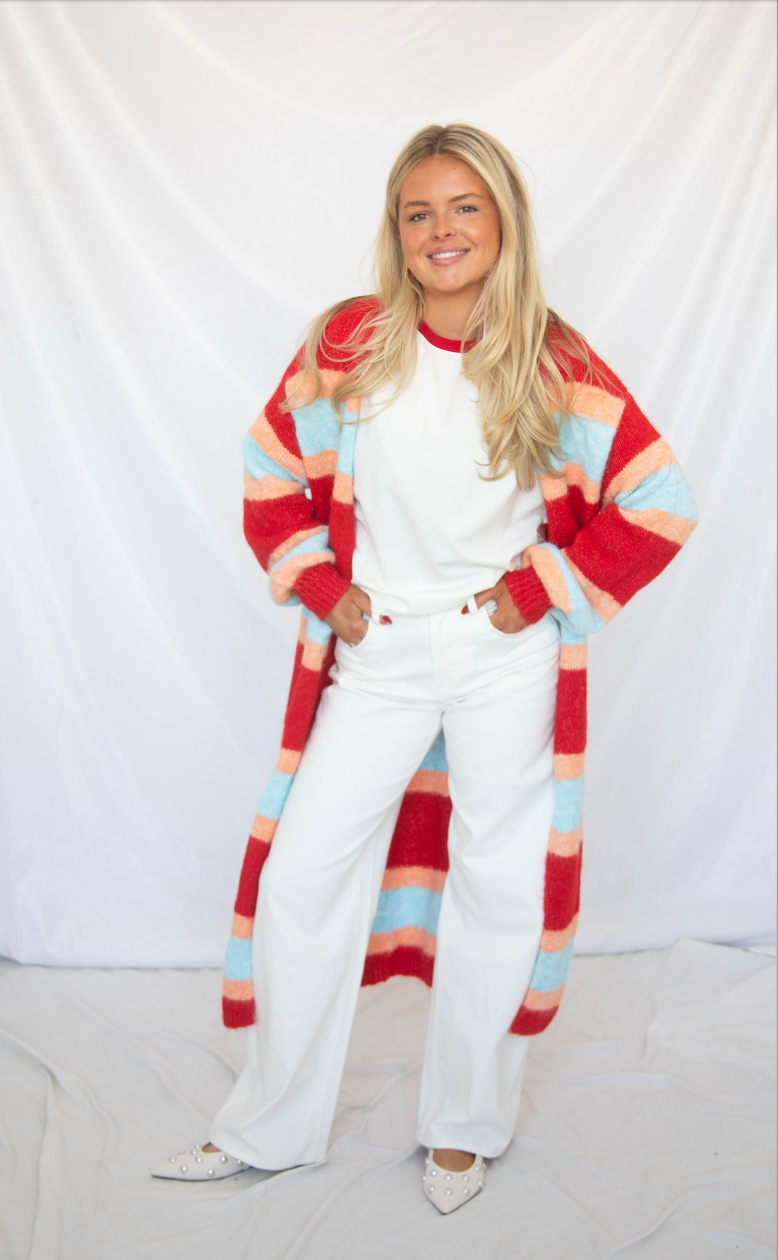 never let you go striped cardigan