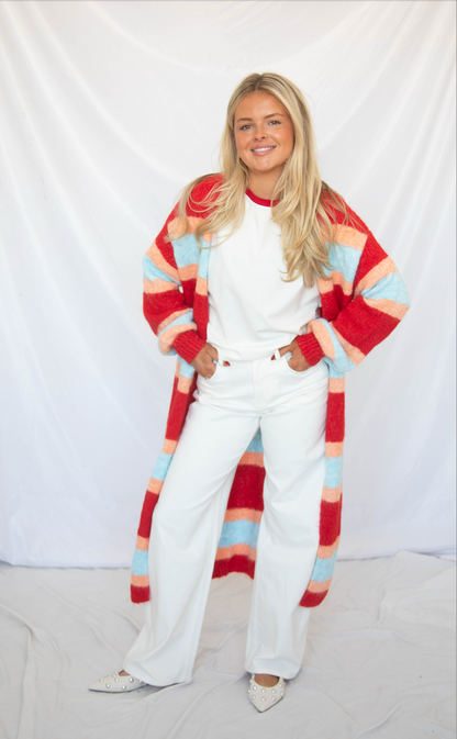 never let you go striped cardigan