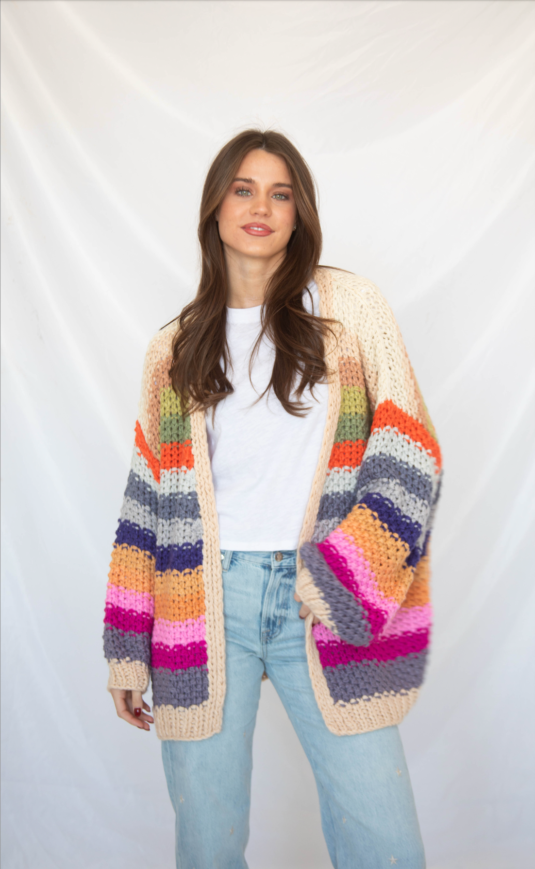 live it up rainbow cardigan