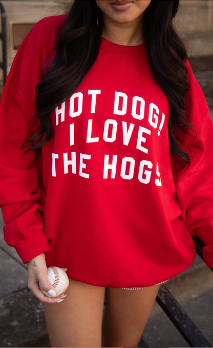 charlie southern: hot dog i love the hogs sweatshirt