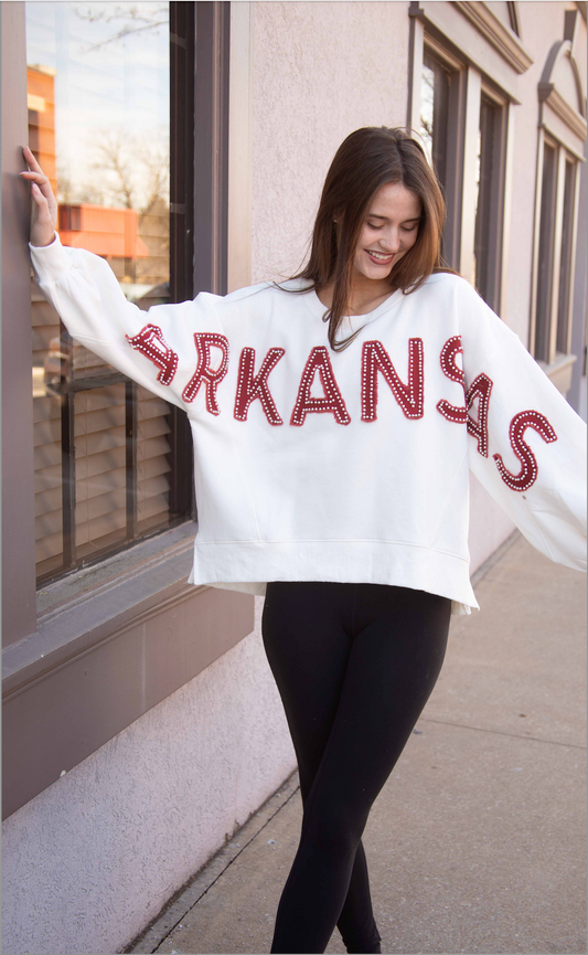 arkansas all star distressed pullover