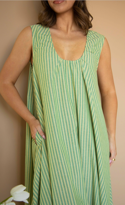 do the right thing striped maxi dress