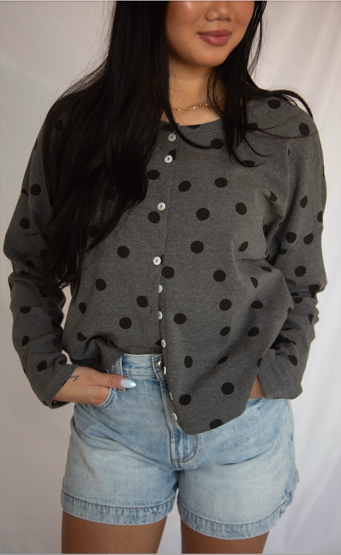 wrapped around you polka dot cardigan