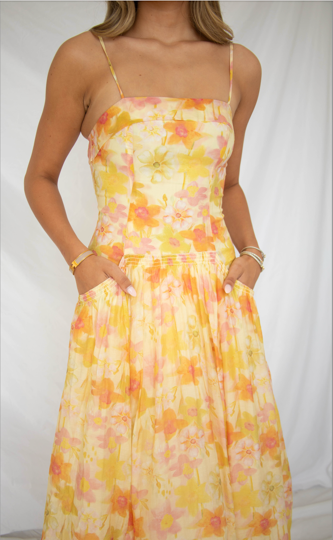 astr: ovina dress - yellow floral