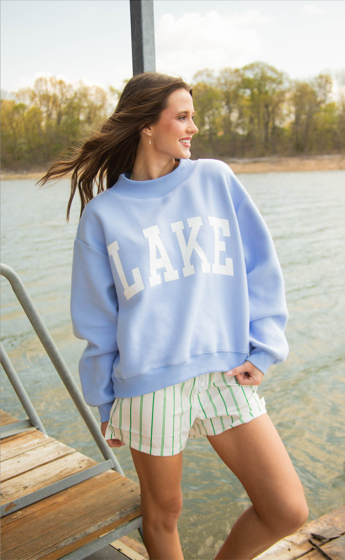 lake / beach reversible mock neck