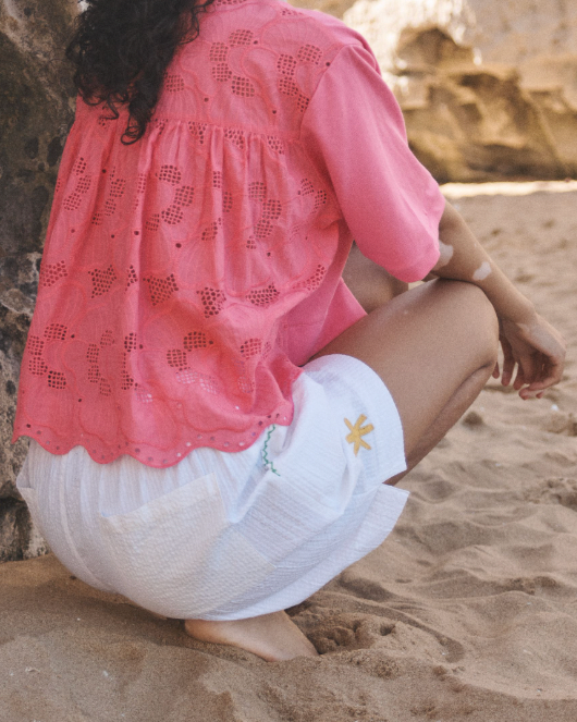 Lowie Applique White Sea Shorts