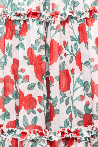 Selena Dress in Red Roses