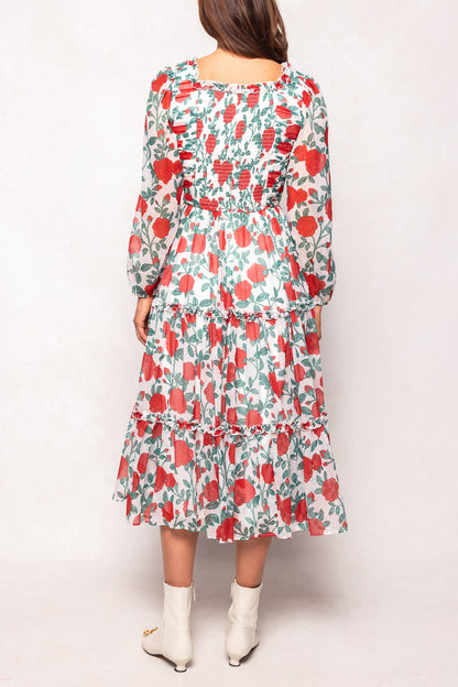 Selena Dress in Red Roses