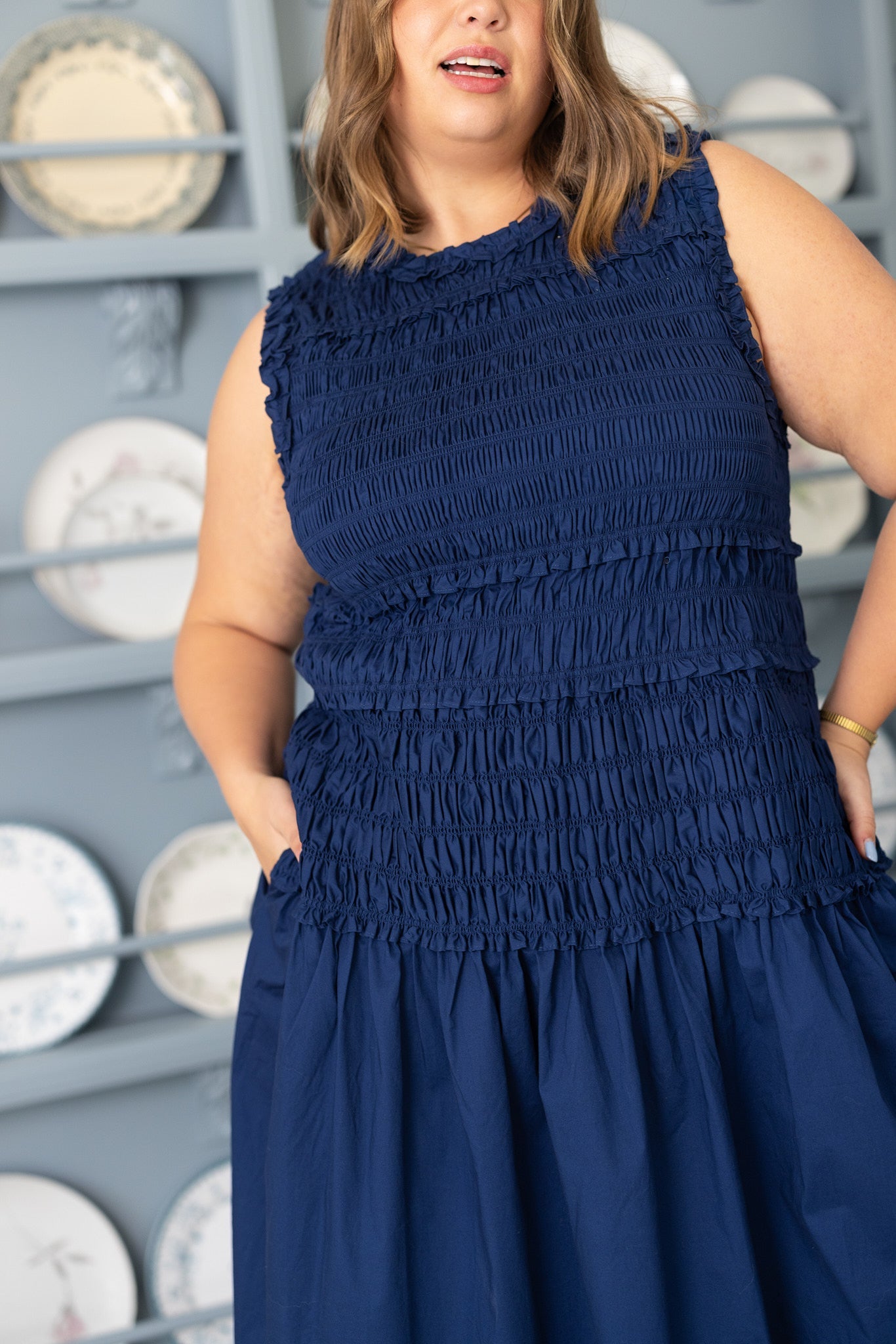 Simone Dress in Navy