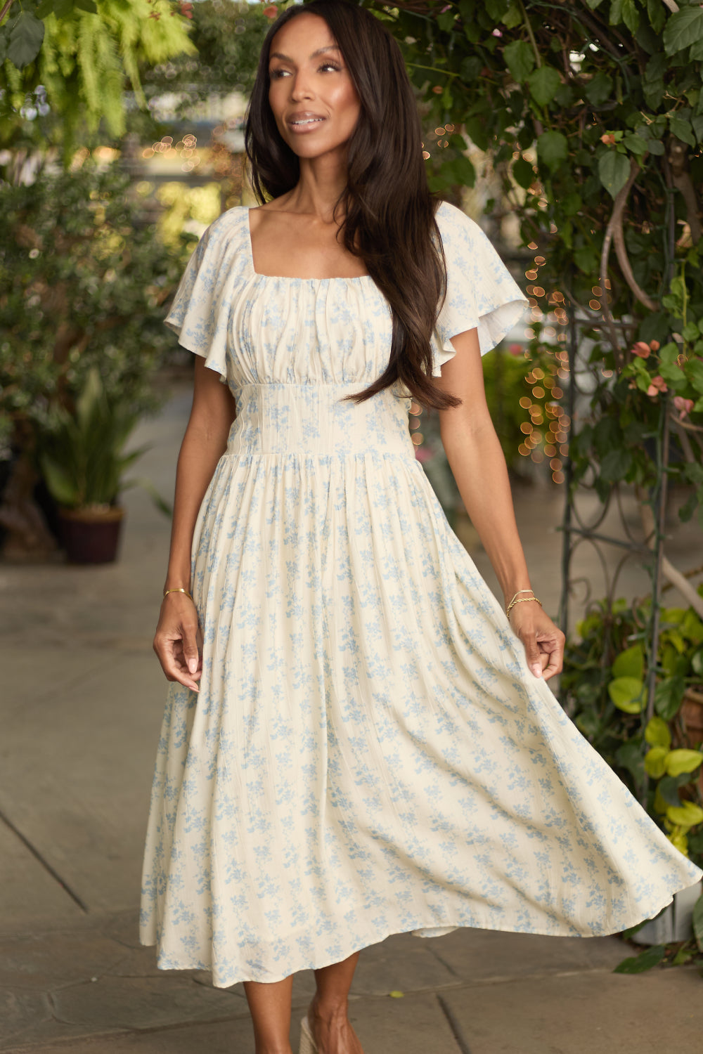 Sonoma Dress in Ivory Porcelain Fleur