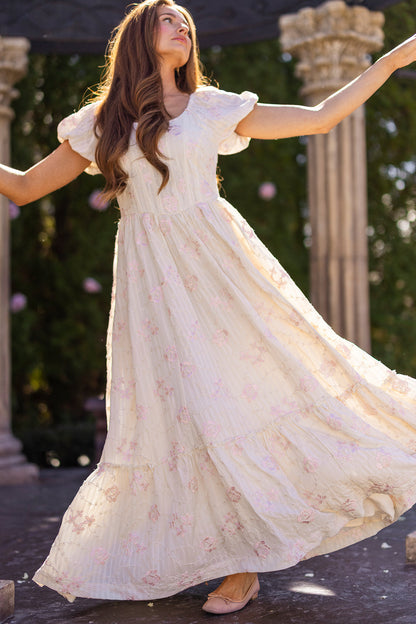 Tara Dress in Gilded Rose Stripe