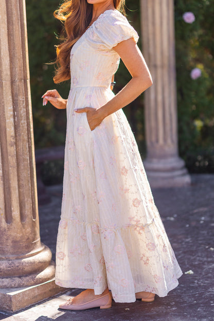 Tara Dress in Gilded Rose Stripe