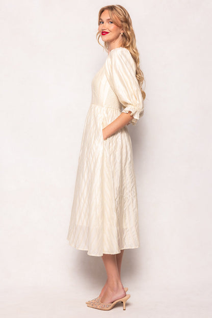 Tindra Dress in Cream Sequin