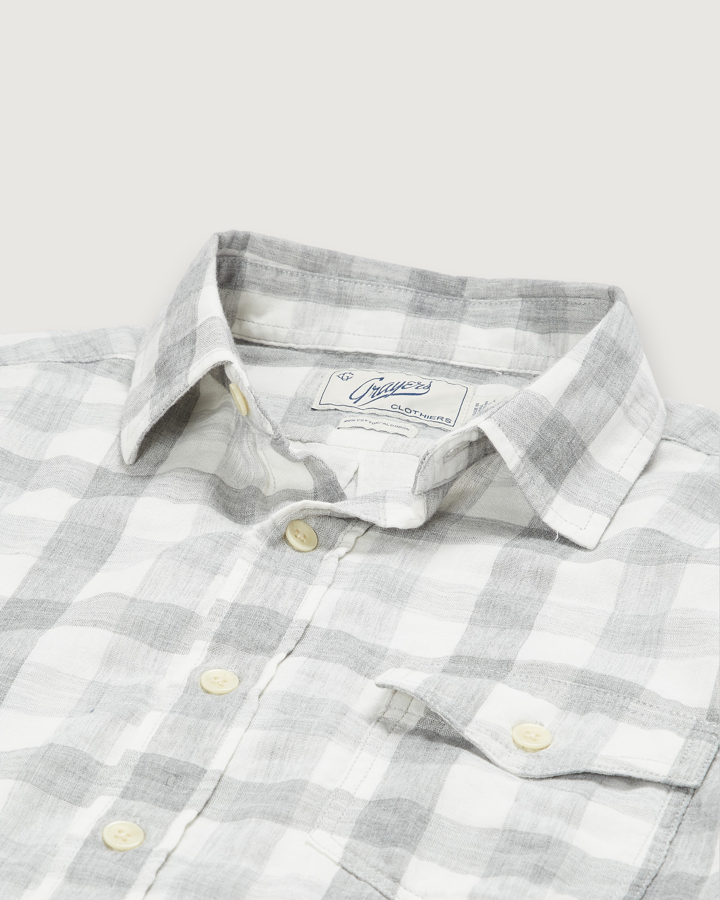 Durham Double Cloth Shirt - Heather Gray Gingham
