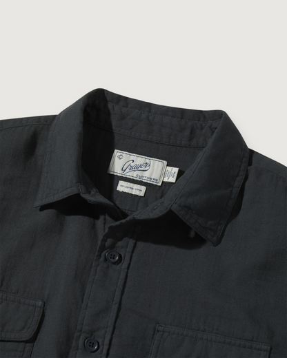 Brando Lightweight Double Cloth Shirt - Washed Black