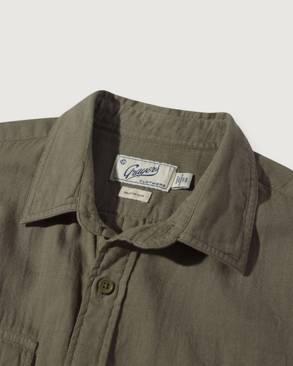 Brando Lightweight Double Cloth Shirt - Military Olive