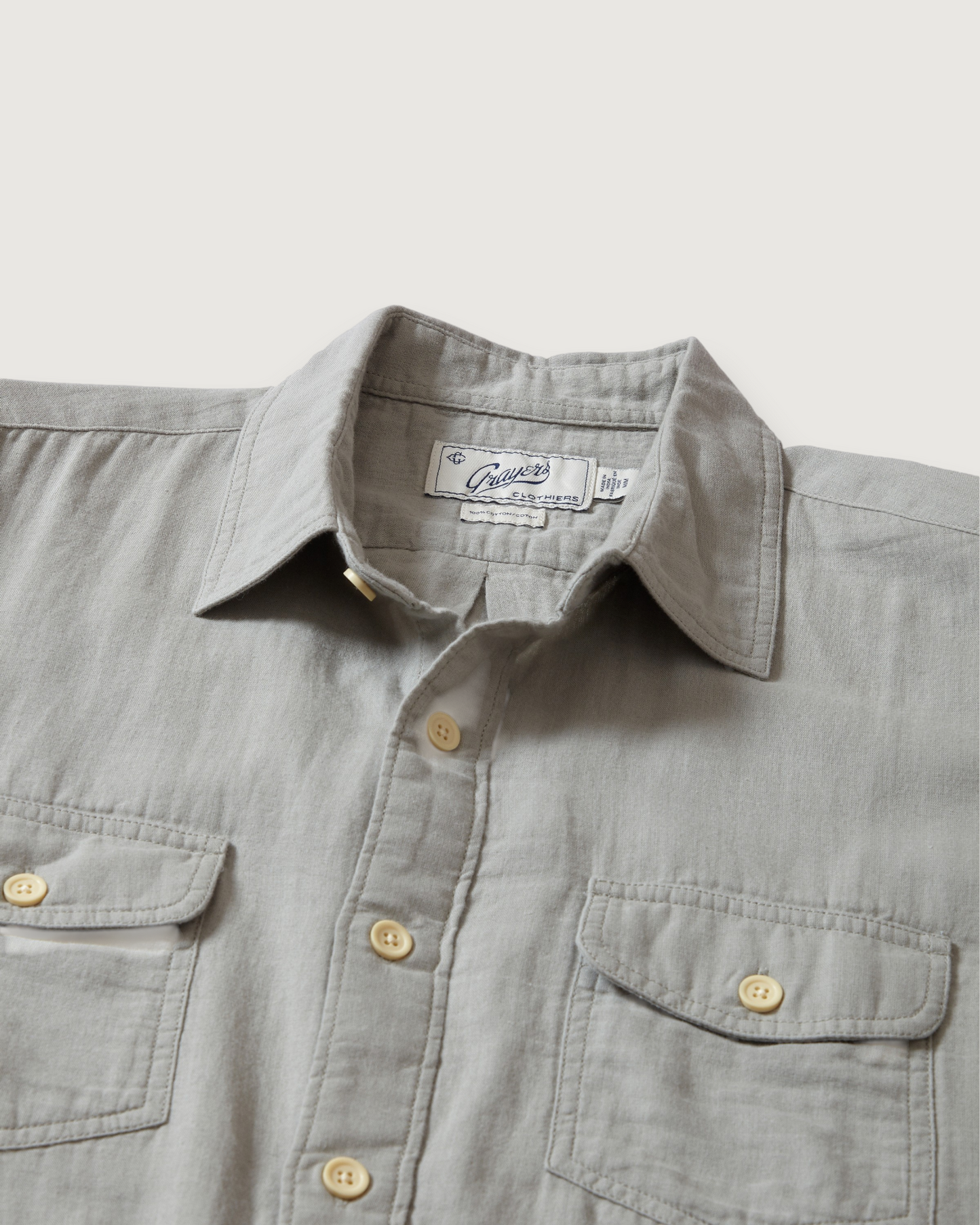 Brando Lightweight Double Cloth Shirt - Wrought Iron