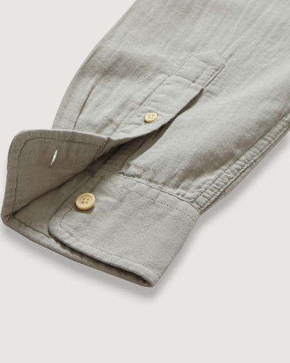 Brando Lightweight Double Cloth Shirt - Wrought Iron