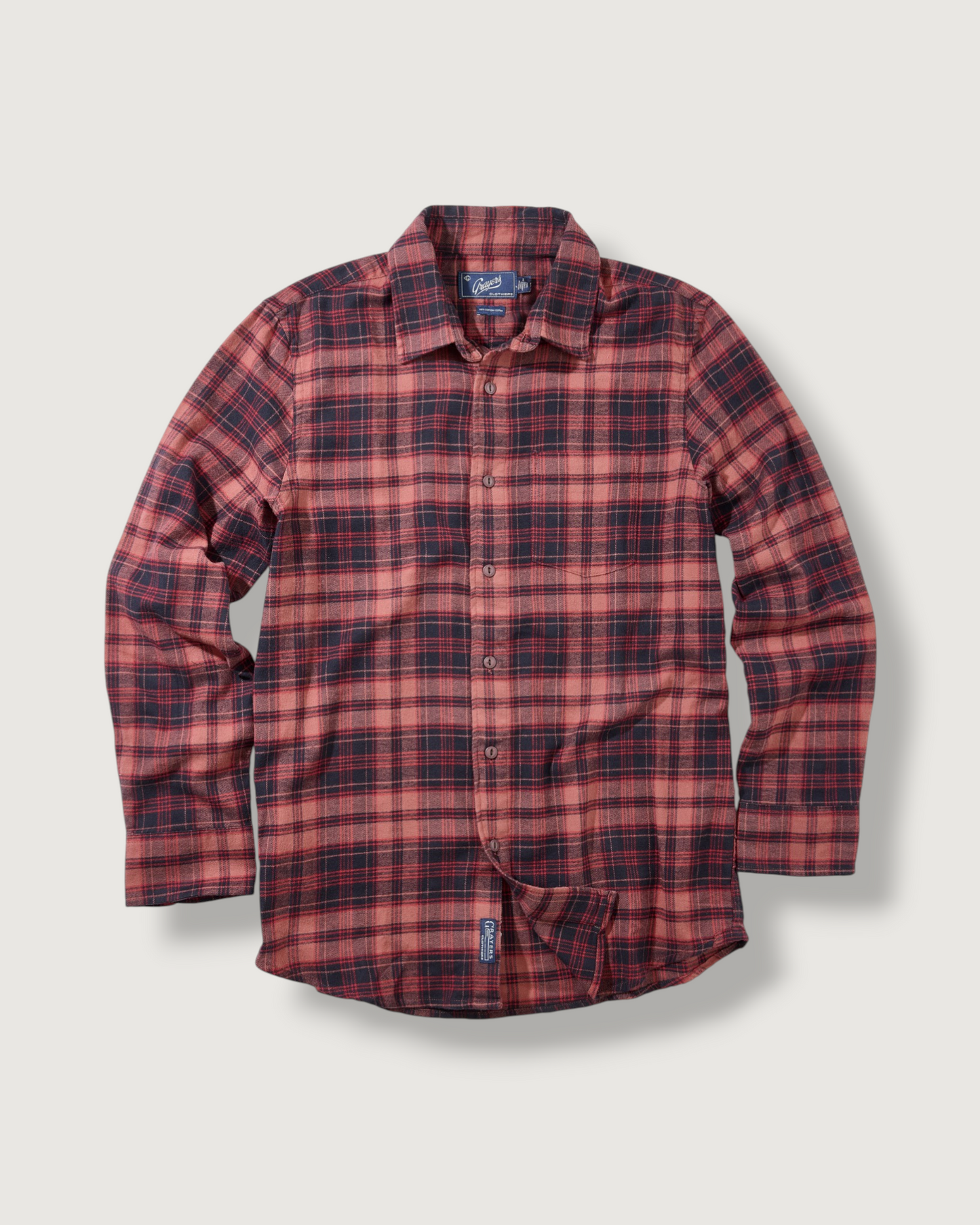 Shady Grove Stretch Flannel - Red Mahogany