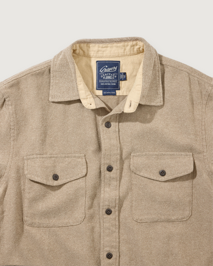 Hudson Brushed Twill Workshirt - Khaki