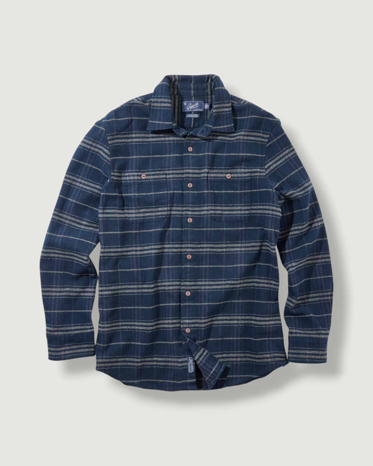 Colorado Midweight Flannel - Navy Stripe