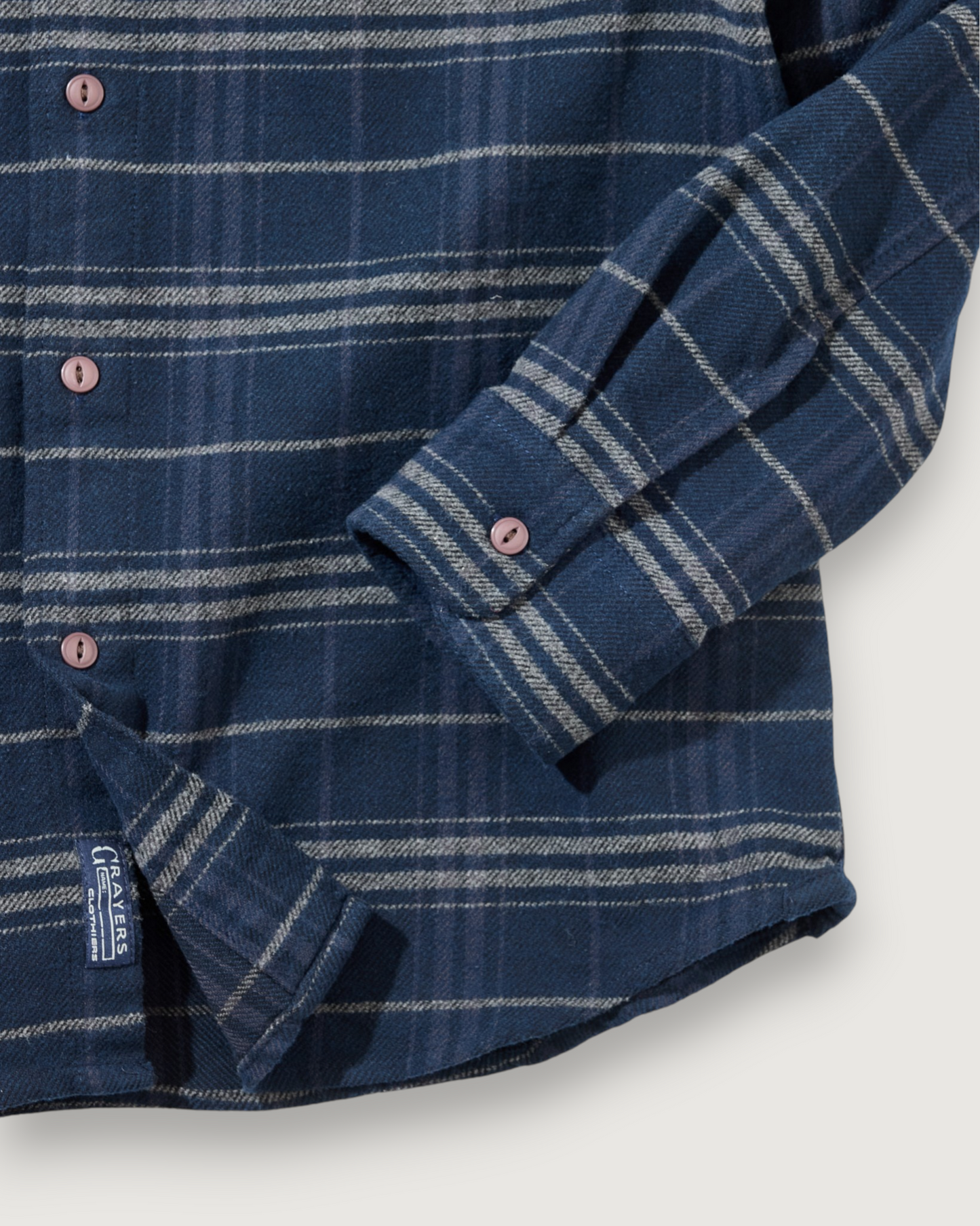 Colorado Midweight Flannel - Navy Stripe
