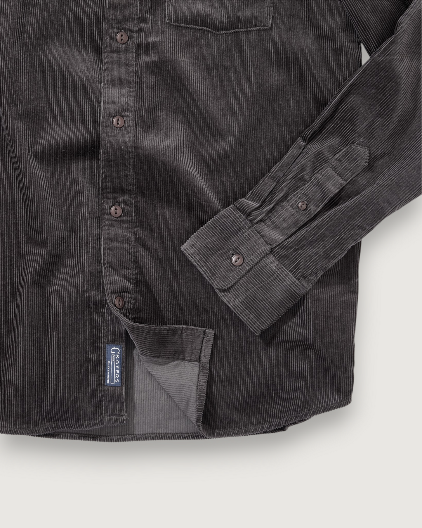 Saratoga Featherweight Corduroy Shirt - Charcoal