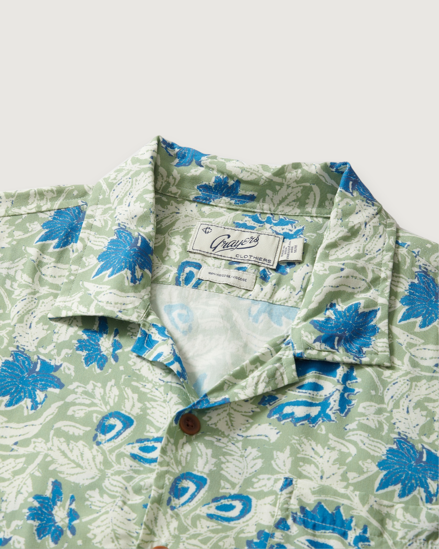 Vintage Hawaiian Camp Collar Shirt - Batik Print