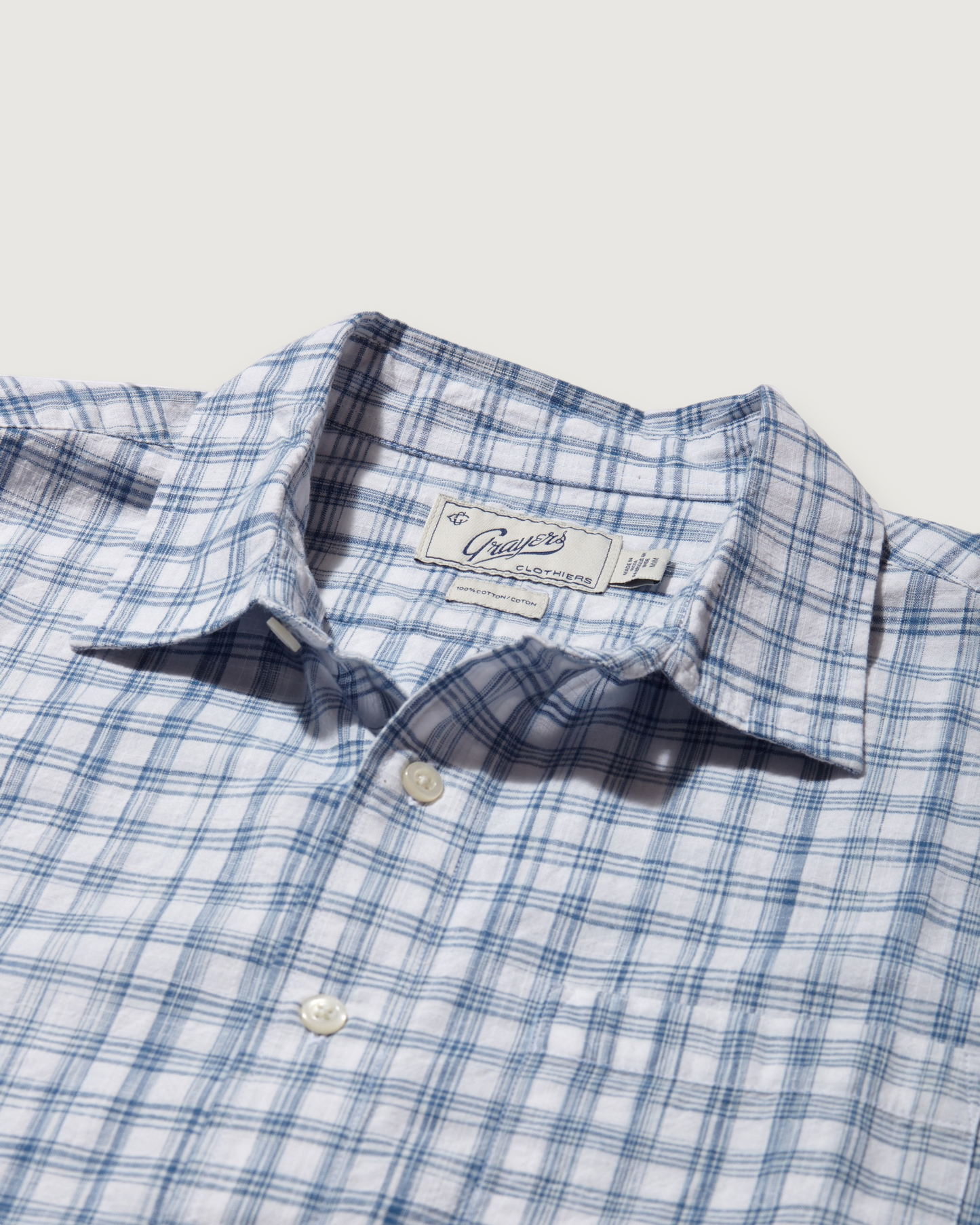 Space Dyed Gingham Shirt - Sky Blue