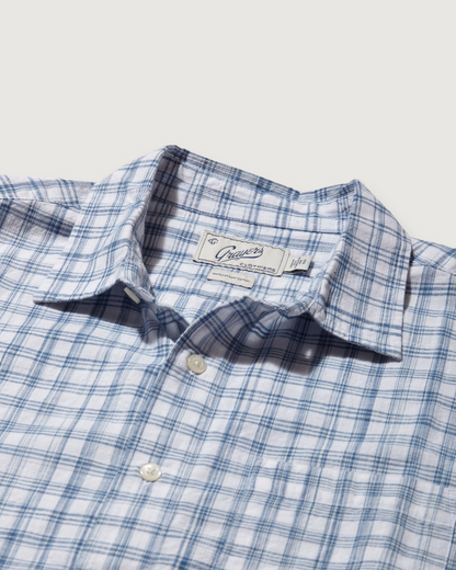 Space Dyed Gingham Shirt - Sky Blue