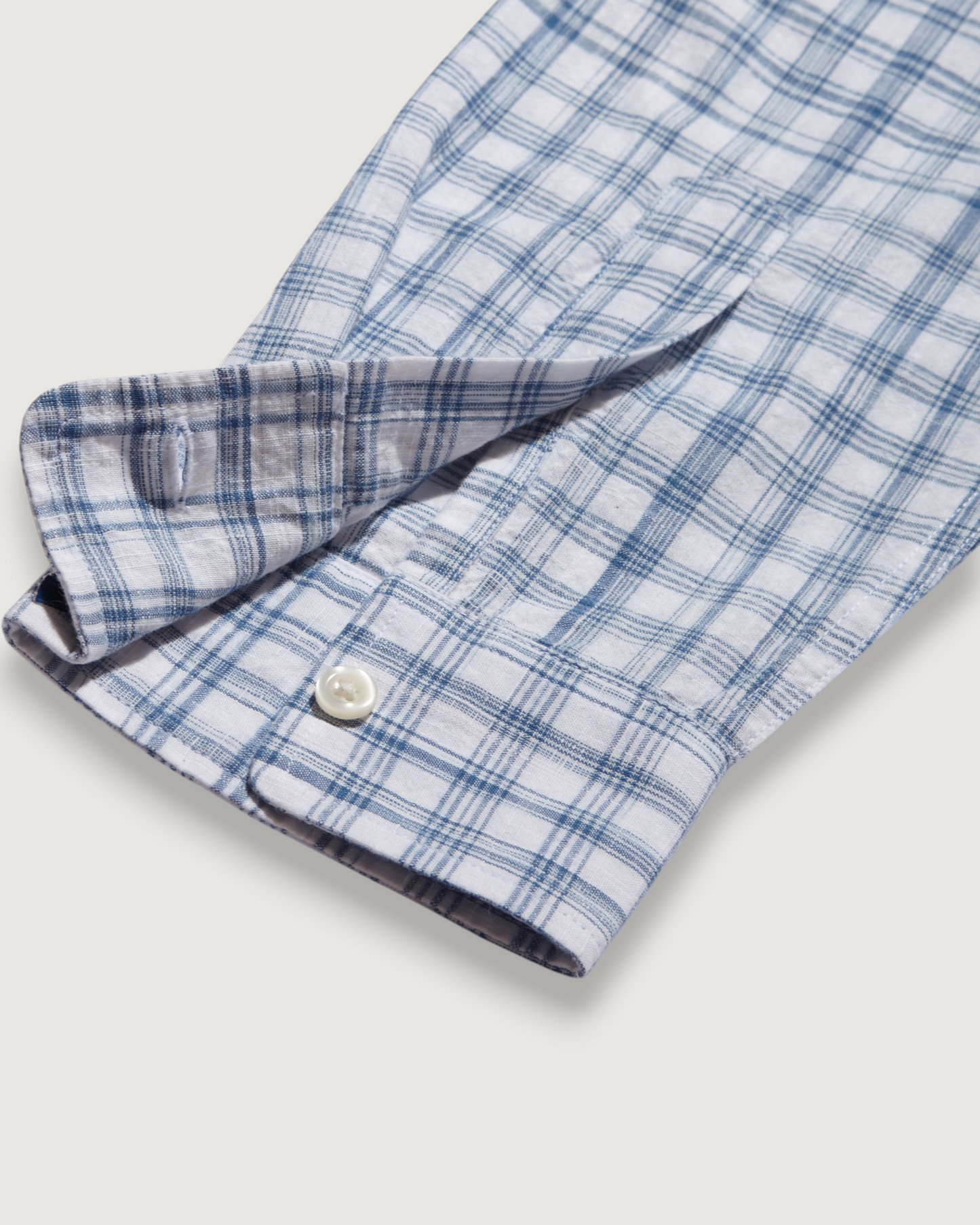 Space Dyed Gingham Shirt - Sky Blue