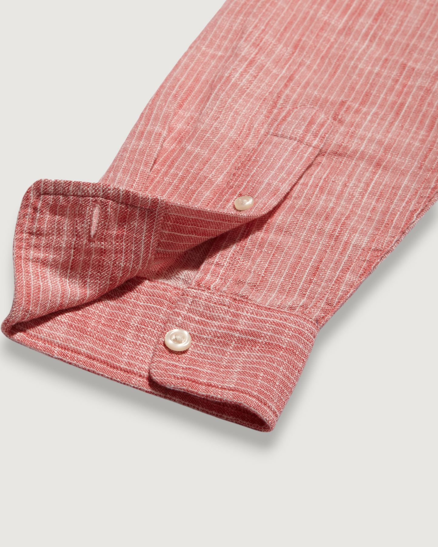 Madras Cottage Loom Chambray Shirt - Red Chambray Stripe