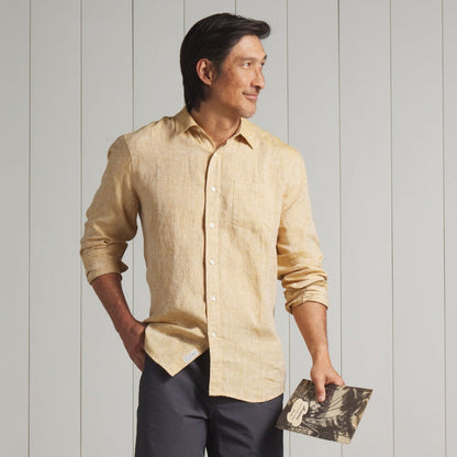 Nantucket Yarn Dyed Linen Shirt - Mustard