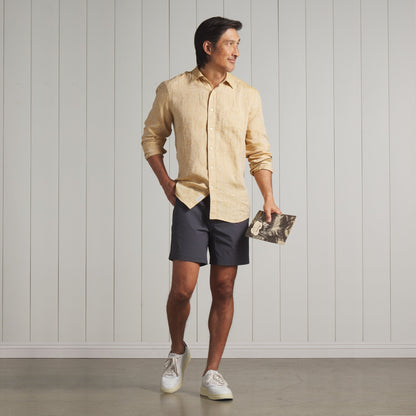Nantucket Yarn Dyed Linen Shirt - Mustard