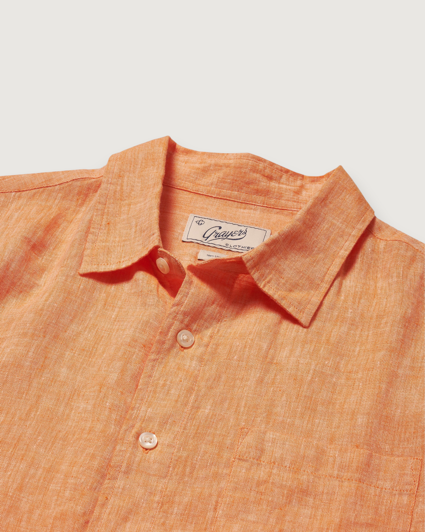 Nantucket Yarn Dyed Linen Shirt - Orange