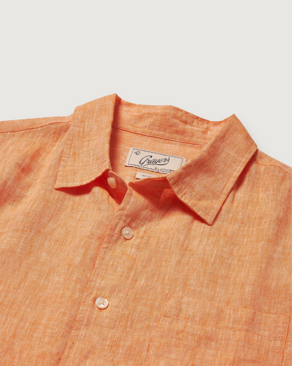 Nantucket Yarn Dyed Linen Shirt - Orange