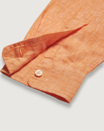 Nantucket Yarn Dyed Linen Shirt - Orange