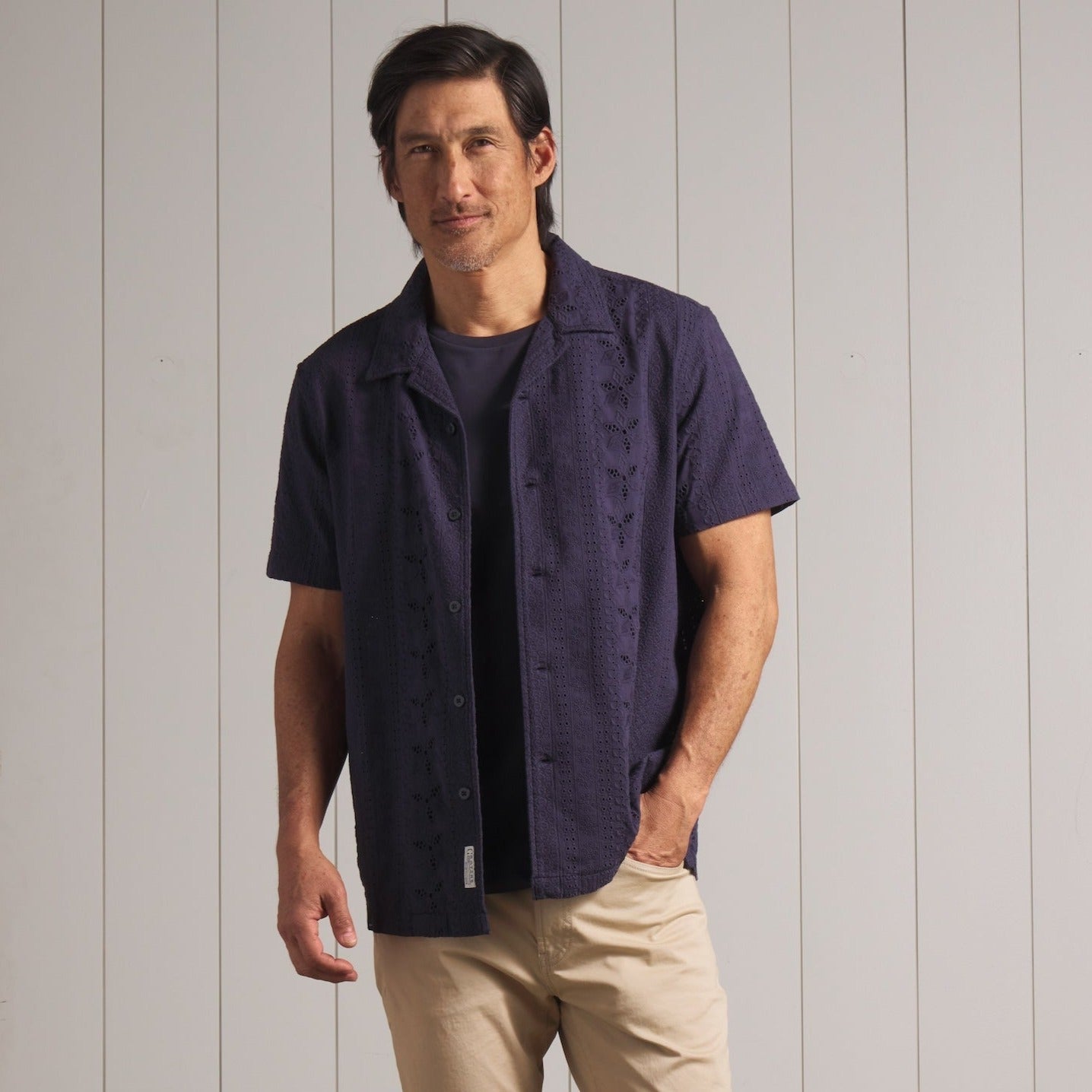 The Resort Embroidered Shirt - Graphite
