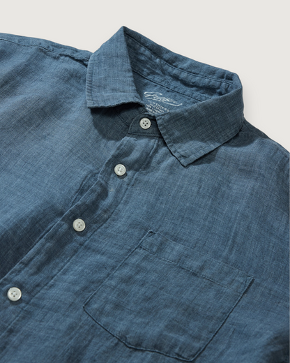 Positano Linen Shirt - Faded Navy