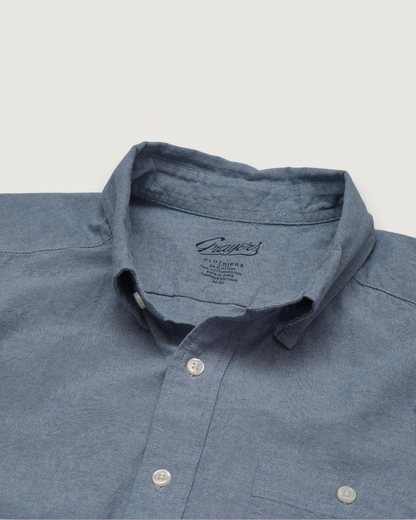 Lightweight Chambray Solid  Shirt - Denim Blue